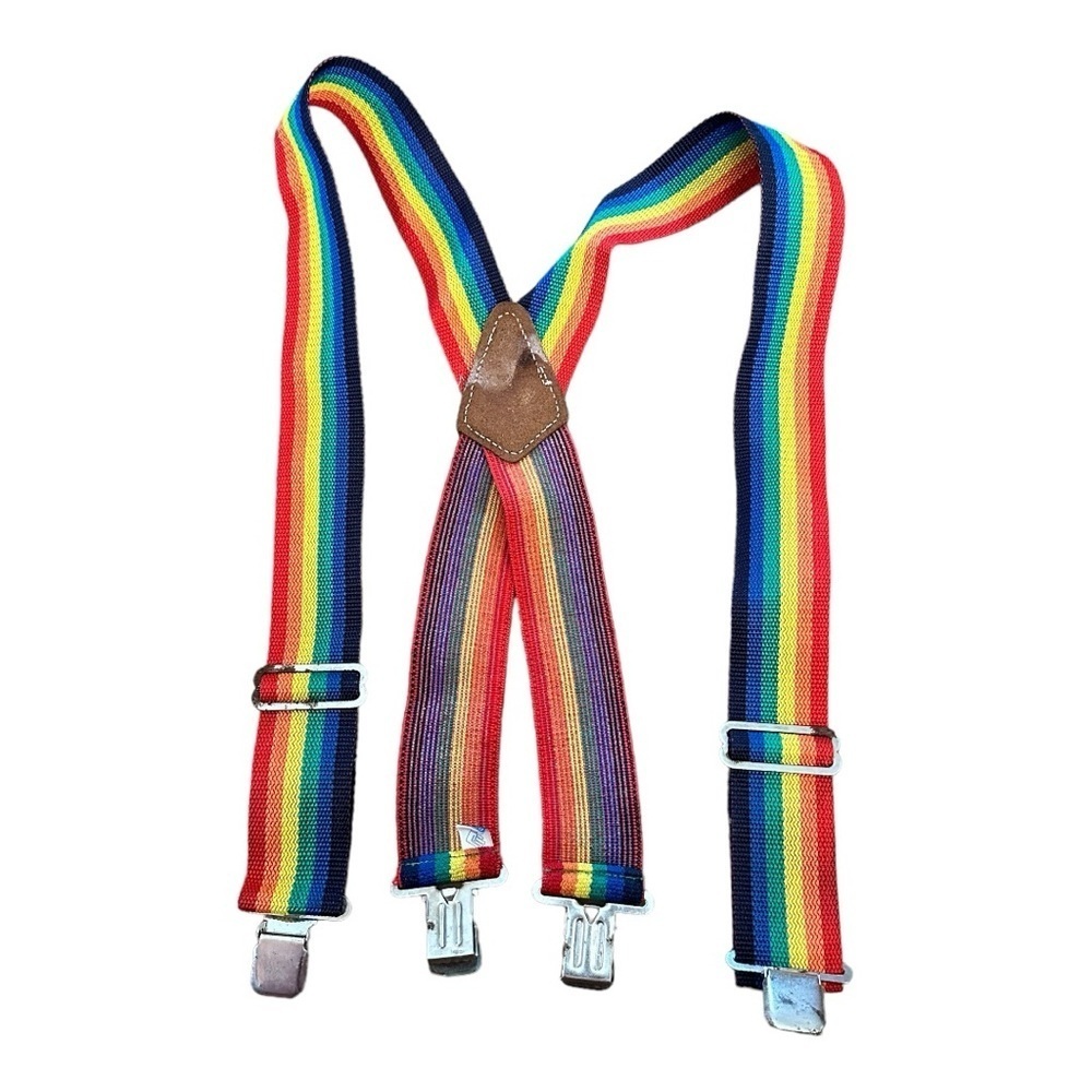Vintage Rooster Products Rainbow Elastic Suspenders
